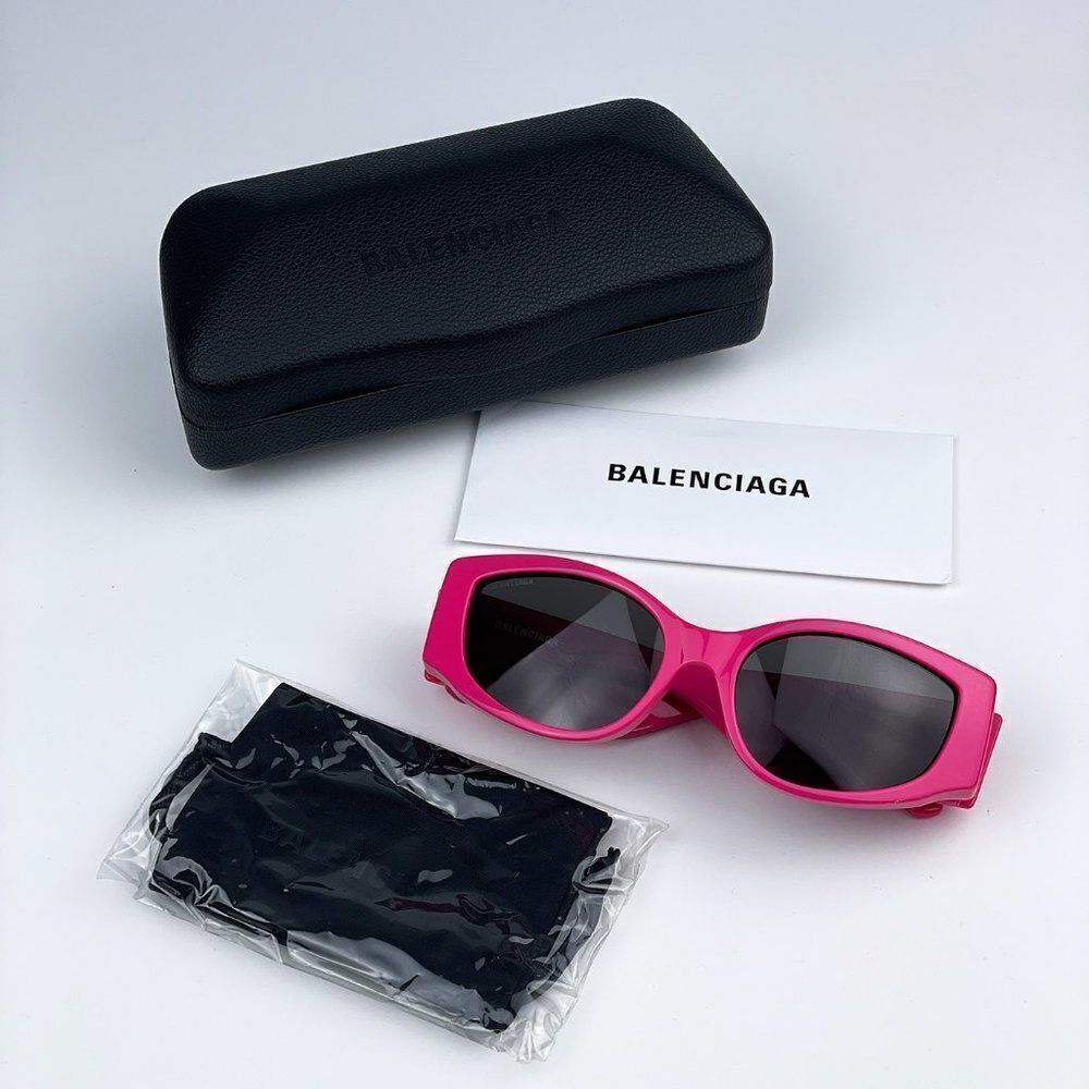SALE! NEW Balenciaga BB0258S 004 Pink Fuchsia Grey Oval Women Sunglasses BARBIE - Picture 10 of 10